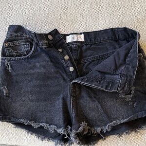 Free People Black Jean Shorts